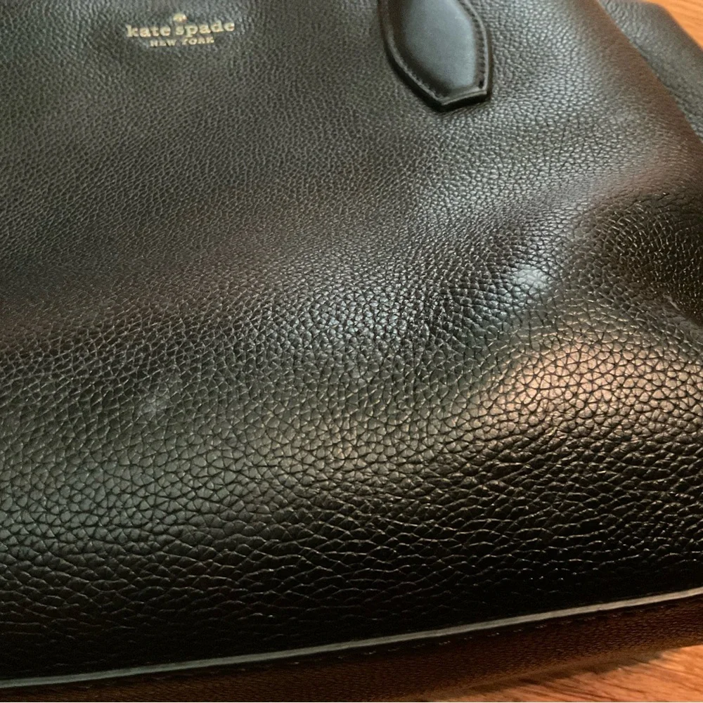 Kate Spade Black Pebble Leather Bag and Matching Wallet
